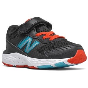 New Balance Kids 680v6 Black with Ghost Pepper Sneakers